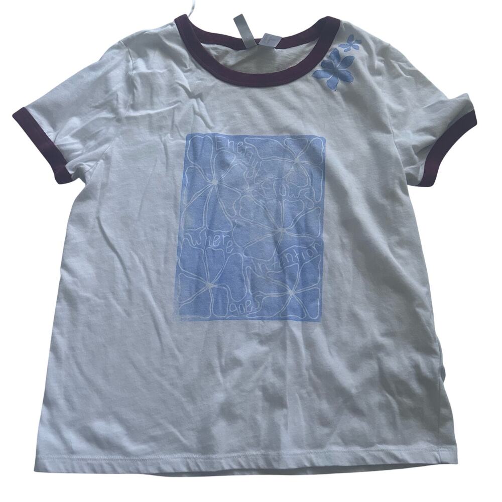 H&M Hibiscus Flower Print T-Shirt - Size Medium